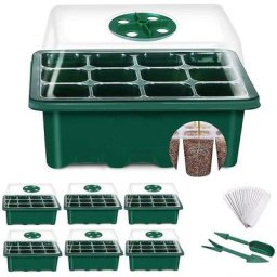 Mini Serre pour Plantes, 6 Pièces 72 Cellules Intérieure Plateau Semis Bac à semis Pépinière Boîte