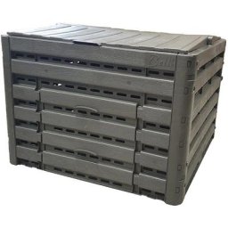 Composteur Compost'wood modulable 400 l, taupe imitation bois Bellijardin Anthracite