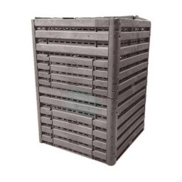 Bellijardin - Lot de 2 composteur Compost'wood modulable 800 l, taupe imitation bois Anthracite