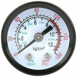 Manomètre de compresseur d'air Manomètre d'air comprimé 0180 psi 012 Bar Diamètre 42 mm Manomètre