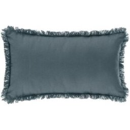 Atmosphera - Coussin Frange Orage 30 x 50 cm créateur d'intérieur - Bleu orage