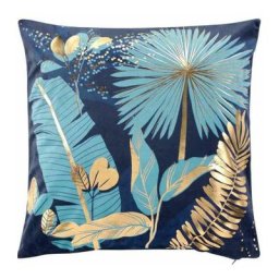 Paris Prix - Housse de Coussin Déco Prusseor 40x40cm Bleu