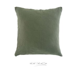 Lot de 2 Coussins en Gaze de coton Kaki 40 x 40 cm.