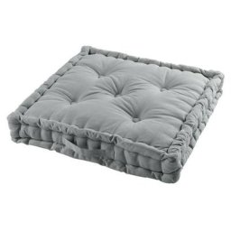 Douceur D'intérieur - Coussin de sol 60x60 cm Panama gris coton - Gris