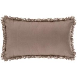 Atmosphera - Coussin Frange Taupe 30 x 50 cm créateur d'intérieur - Taupe