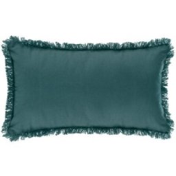 Atmosphera - Coussin Frange Canard 30 x 50 cm créateur d'intérieur - Bleu canard