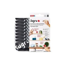 Colle modelable fixante sugru de Tesa haute adhésion pour tout usage, pack de 8 (8 x 3,5 G) en noir