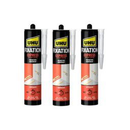 UHU - Lot de 3 colles Mastic de fixation Express 3 x 370g