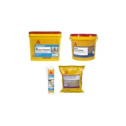 Sika - Kit Douche à l'italienne - Colle Ceram 15kg - Mortier Ceram 2kg - Mastic Sanisil 300ml