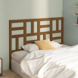 Tête de lit Contemporain Pour Lit adulte | Marron miel 126x4x104 cm Bois massif de pin 16028 - Brun