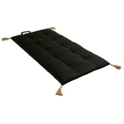 Decostars - Matelas futon pompon jute 60x120 cm noir coton - Noir