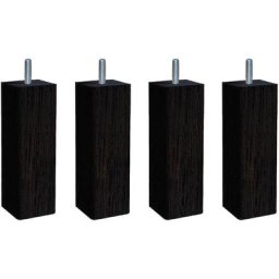 4 pieds carré bois wengé 15 cm - Marron
