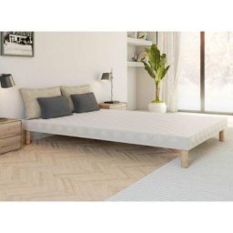 Sommier tapissier 160 x 200 cm + 4 pieds - blanc
