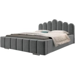Lit rembourré avec tiroir de lit BoxSpring Lit 03 - 160x200 - Graphite (trinity 15)