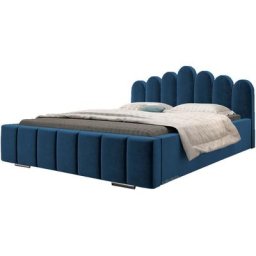 Lit rembourré avec tiroir de lit BoxSpring Lit 03 - 140x200 - Marine (trinity 31)