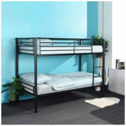Lit superposé en métal noir 90 x 190 cm twins - noir