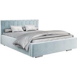 Lit rembourré avec tiroir de lit BoxSpring Lit 02 - 160x200 - Aqua (trinity 22)