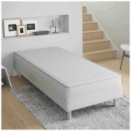 Confort eco - Ensemble Sommier + Matelas 15 cm 90x190 - blanc