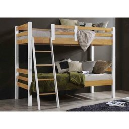 Lit superposé séparable 90 x 190 cm en bois et blanc ARMAND - blanc