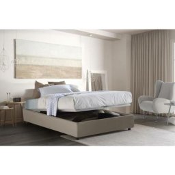 Talamo Italia Lit double Francesca, Lit conteneur avec revêtement en cuir écologique, 100% Made in