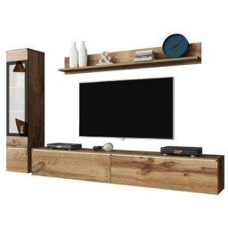 Mobilier1 - Rangement de salon Sarasota 125, Chêne wotan, Avec table de tv, Pièces individuelles,