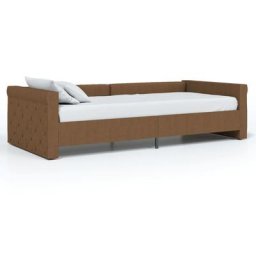 Lit avec éclairage usb Marron Tissu 90x200 cm Vidaxl Brown
