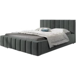 Lit rembourré avec tiroir de lit BoxSpring Lit 01 - 140x200 - Graphite (trinity 15)