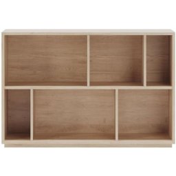 Meuble de rangement, collection NACK (547), bibliothèque étagère à 2 nivaux en mélamine.- chêne