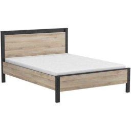 Lit 140x190 en bois imitation chêne kronberg - LT179 - Bois naturel