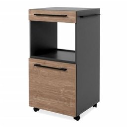 Armoire de rangement roulante Palma 35A Gris anthracite bambou Finori - Brown
