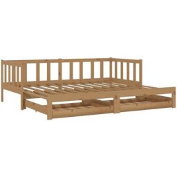 Lit coulissant 2x(90x200) cm Marron miel Bois de pin massif Vidaxl Honey brown