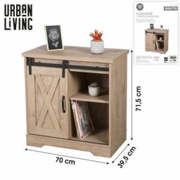 Ac-déco - Buffet manhattan 1 porte coulissante - Bois - Bois et métal - l 70 x p 39.5 x h 71.5 cm