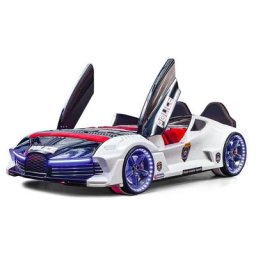 Lit enfant voiture de police blanche Speed 90x190 cm