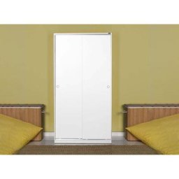Armoire penderie à portes coulissantes 2 étagères blanc sophie - blanc
