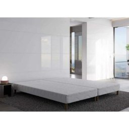 Sommier tapissier 180 X 200 cm + 8 pieds (2x 90x200cm) - blanc