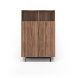 Buffet de rangement haut en mélamine, collection printed, avec 2 portes, couleur noyer