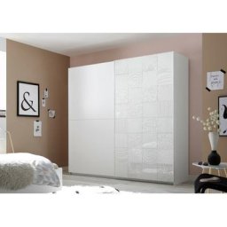 Armoire 2 portes coulissantes AVOLTE 220x210x64 cm BLANCHE - Blanc