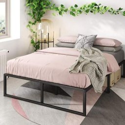 Lorelai 36 cm Sommier plateforme métallique Support de lattes en acier Pour adultes, enfants,