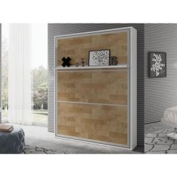 Lit escamotable vertical 140x190 cm avec tablette ouverture synchronisée Habitat - 14 couleurs