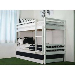 Lit superposé gigogne 3 couchages en bois blanc leopaul 90 x 190 cm - blanc