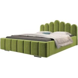 Lit rembourré avec tiroir de lit BoxSpring Lit 03 - 140x200 - Green (trinity 12)