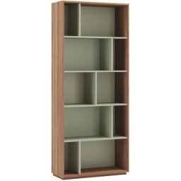 Meuble de rangement, collection NACK (545), bibliothèque étagère à 5 nivaux en mélamine.- noyer vert