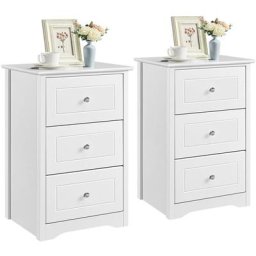 Set de 2 Tables de Chevet pour Chambre de Chevet avec tiroirs Moderne Table de Nuit Organisateur