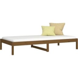 Lit de jour Marron miel 90x190 cm Simple Bois de pin massif vidaXL - marron miel