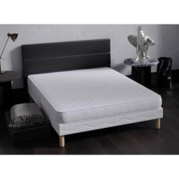 Ensemble sommier + matelas H15cm 160x200 cm - blanc