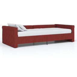 Lit avec éclairage usb Rouge bordeaux Tissu 90x200 cm Vidaxl Wine red