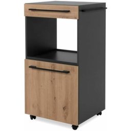 Armoire de rangement roulante Palma 35A Gris anthracite / chêne Finori Oak