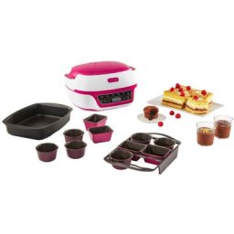 Tefal - Machine à gâteaux 1100w blanc/framboise kd810112 - blanc/fuschia