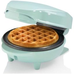 Mini gaufrier pour gaufres classiques, Petit gaufrier avec revetement anti-adhésif, Design rétro,