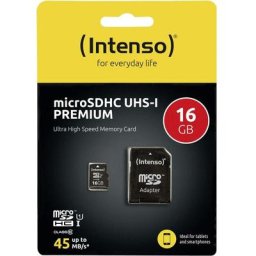Intenso - Carte microSDHC Premium 16 gb Class 10, uhs-i avec adaptateur sd